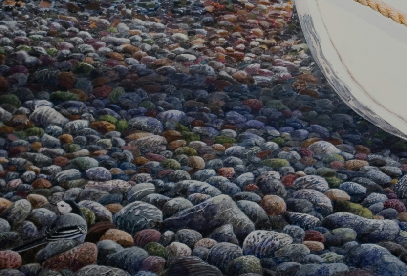 Pied_wagtail_and_rocky_shores_original_painting_Ian_Griffiths
